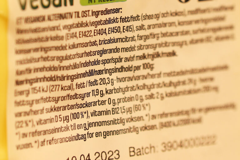 Ingredienser E-stoffer