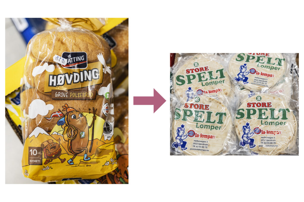 Pølsebrød og lompe