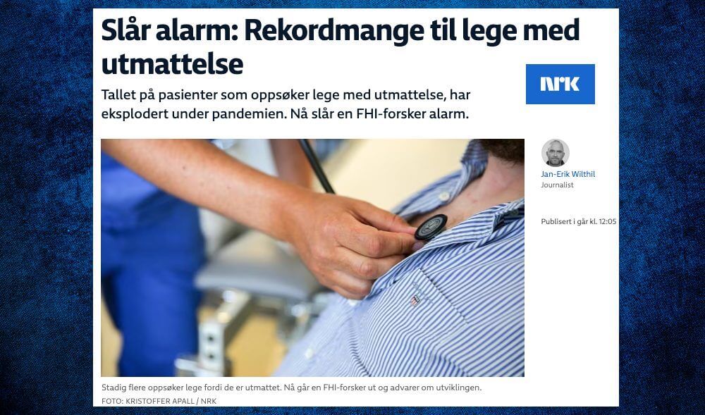 Faksimile fra NRK om høyt sykefravær